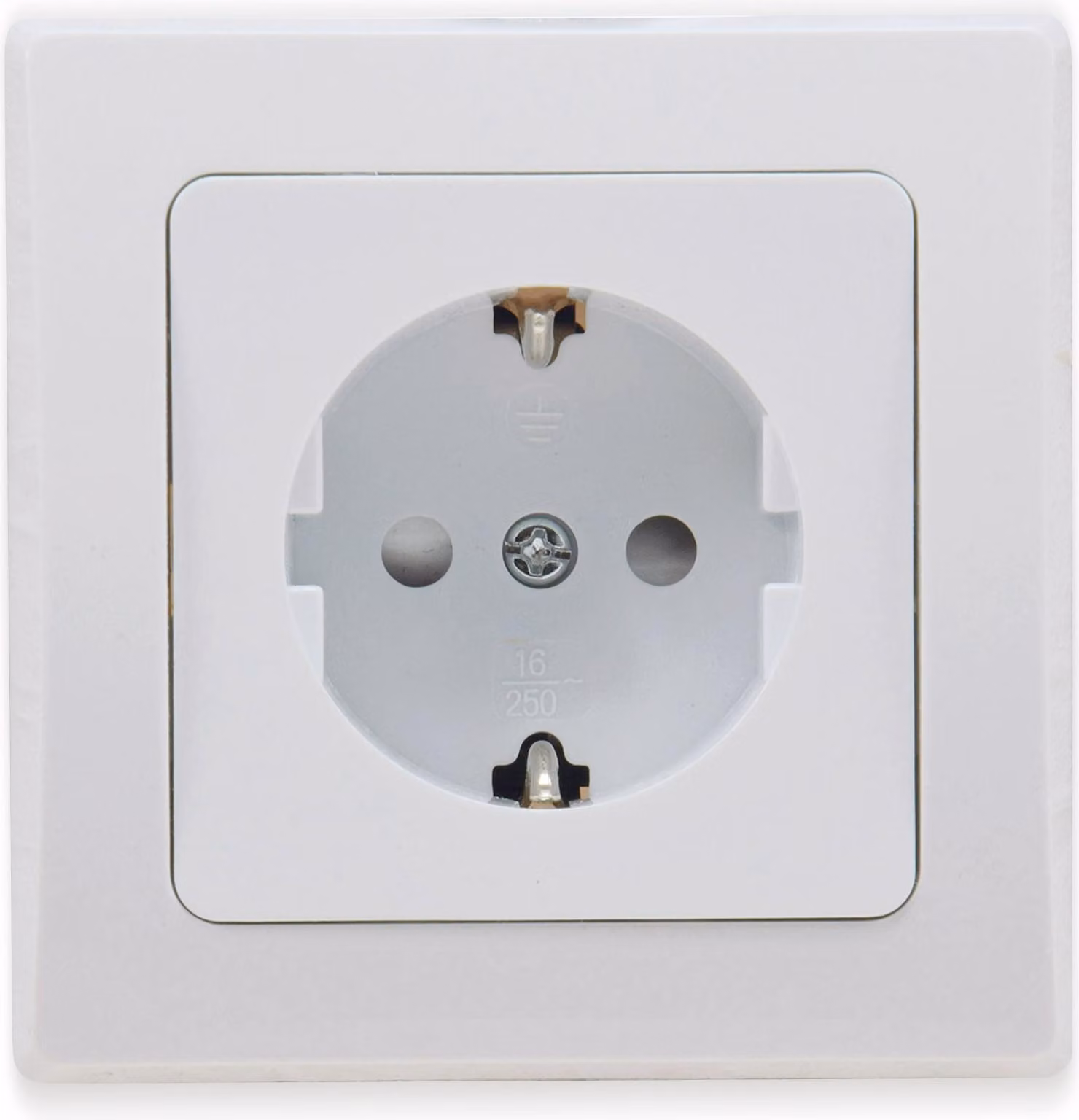 Presa ChiliTec DELPHI con contatto di terra, da incasso, bianca 250V AC / 16A, incl. telaio, connessione a morsetto