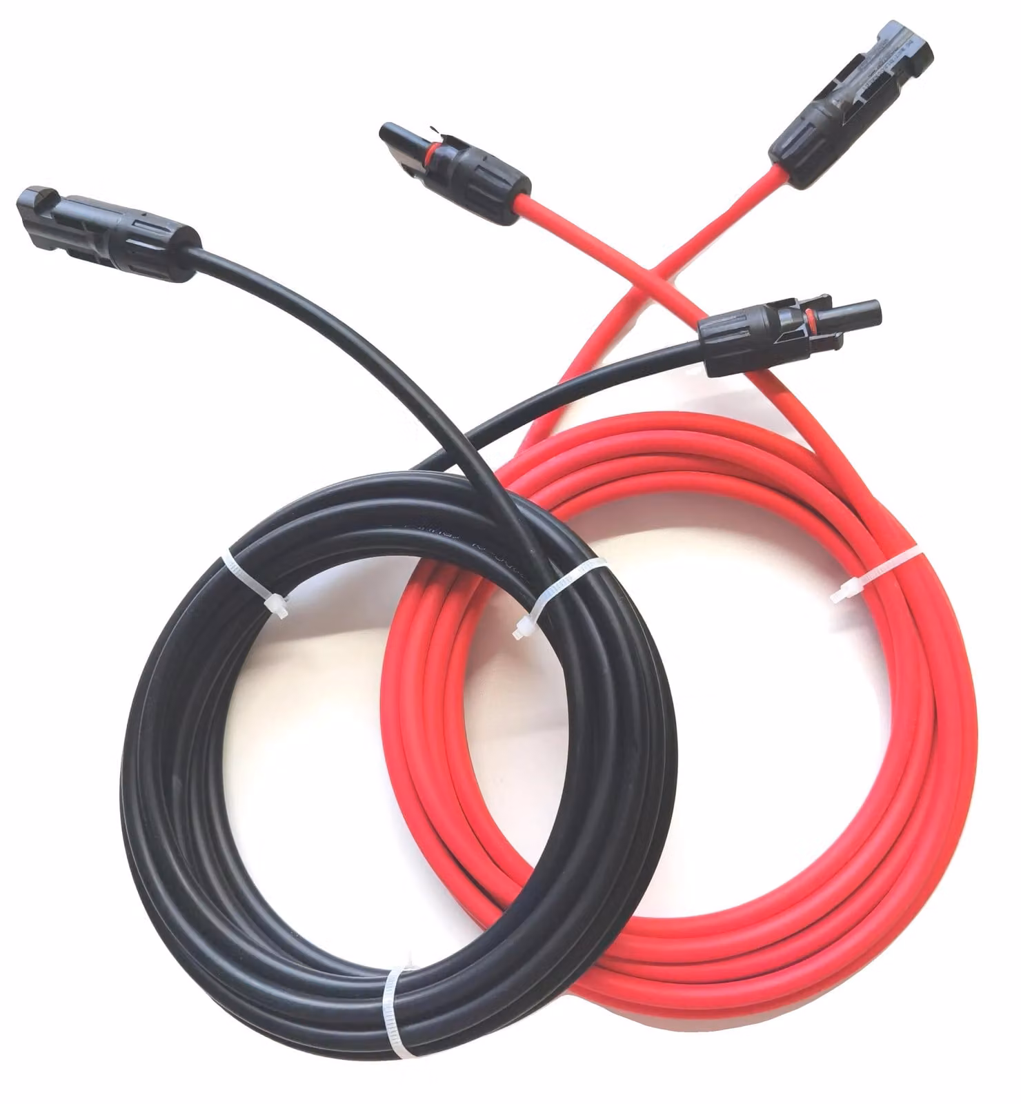 Cavi solari, isolamento senza alogeni, elevata resistenza alla tensione, colore rosso, 20 metri; colore nero, 20 metri; sezione 12 AWG - 4 mm²