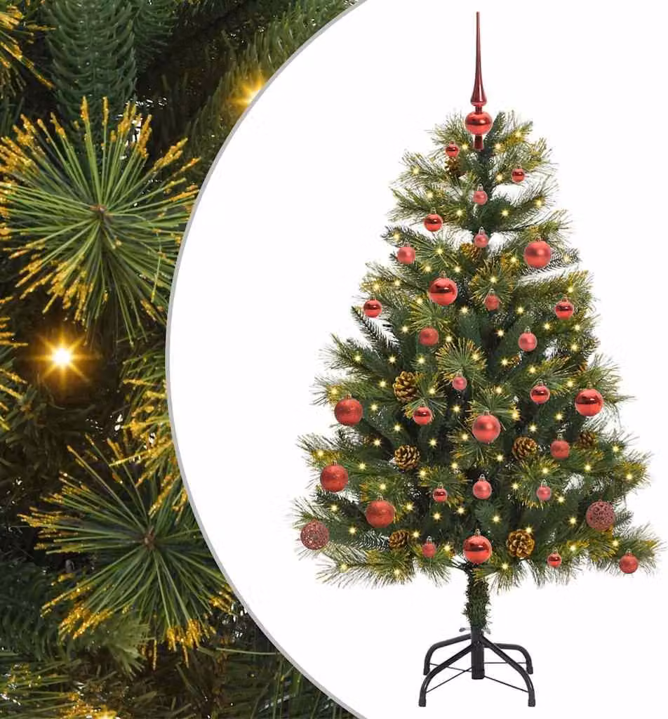 Albero di Natale artificiale pieghevole con coni Verde 150 cm