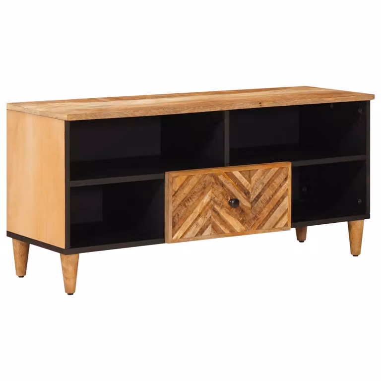 Armadio di stoccaggio moderno vidaXL in legno di mango marrone con cassetto L 100 cm x P 33,5 cm x H 46 cm