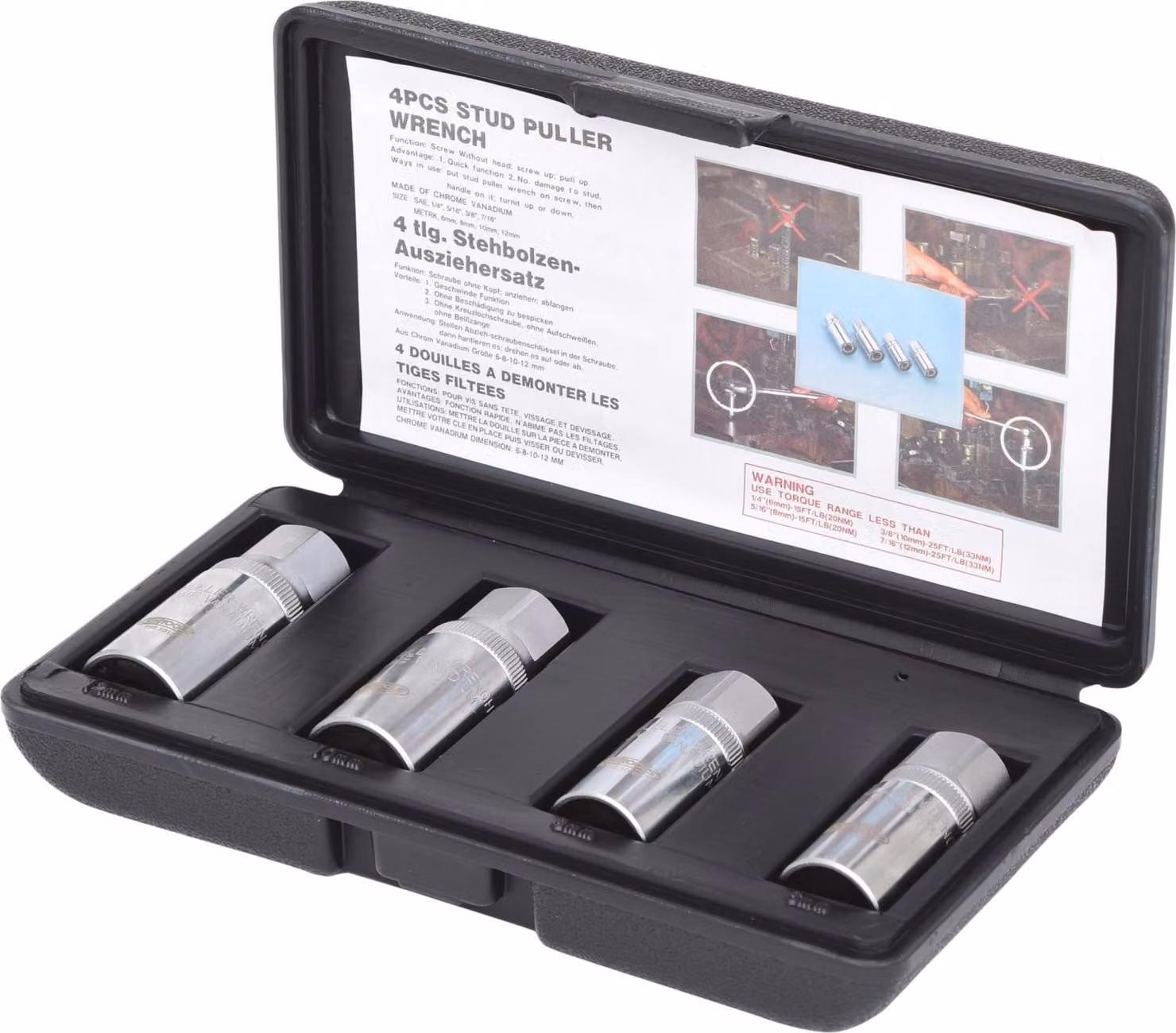 KS TOOLS Set di utensili di estrazione per prigionieri 152.1100 Acciaio al cromo-vanadio 790 g
