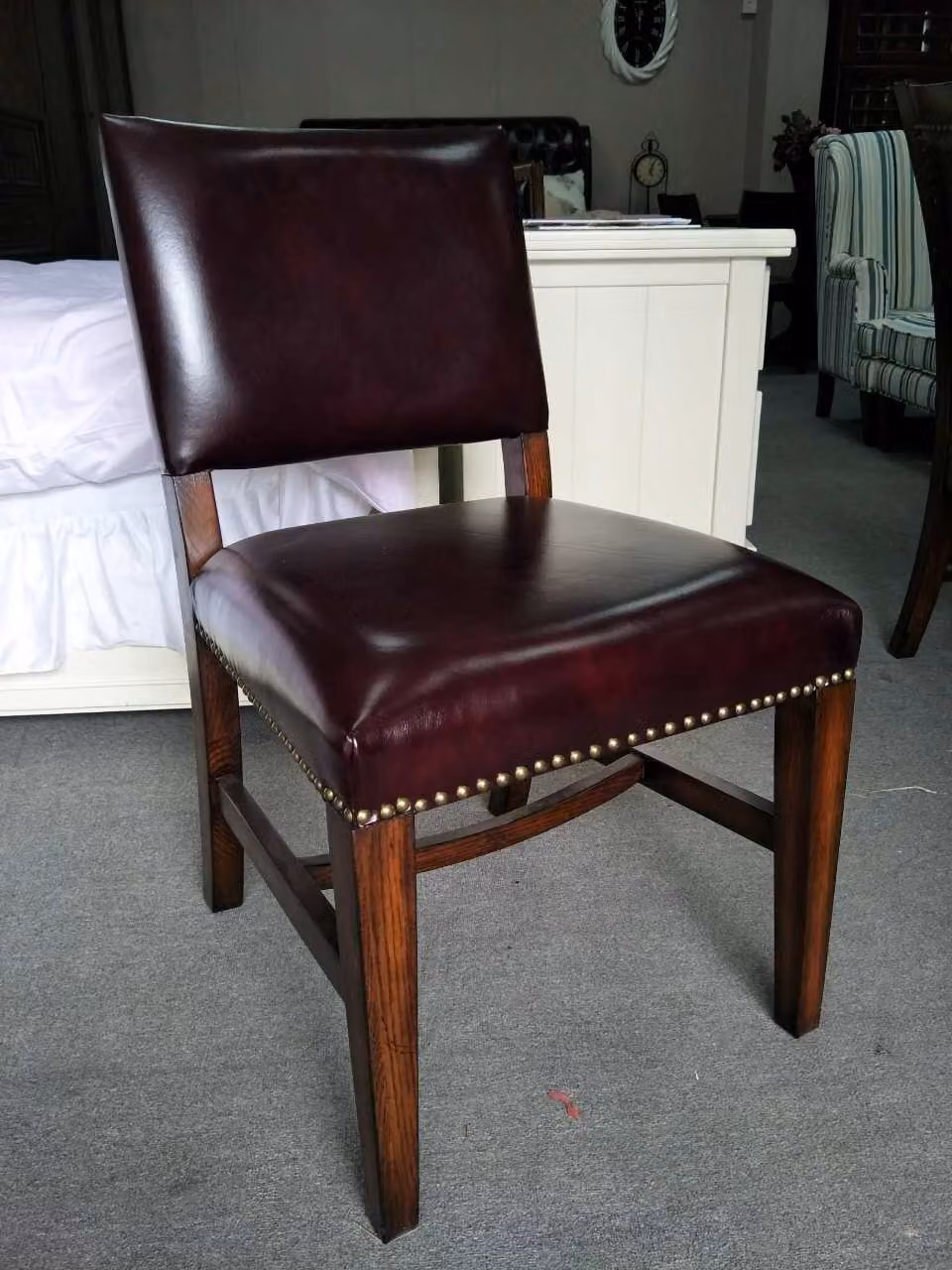 Stuhl 1x Luxus Design Polster Designer Stühle Sitz Büro Esszimmer Holz Sessel