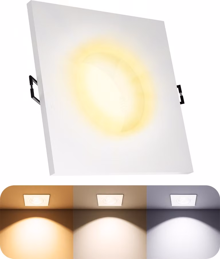 SSC-LUXon BEDA luce da incasso LED piatta IP65 con modulo LED sostituibile 4W tre colori di luce regolabili 3CCT - Luce da incasso bagno bianca 230V per bagno doccia