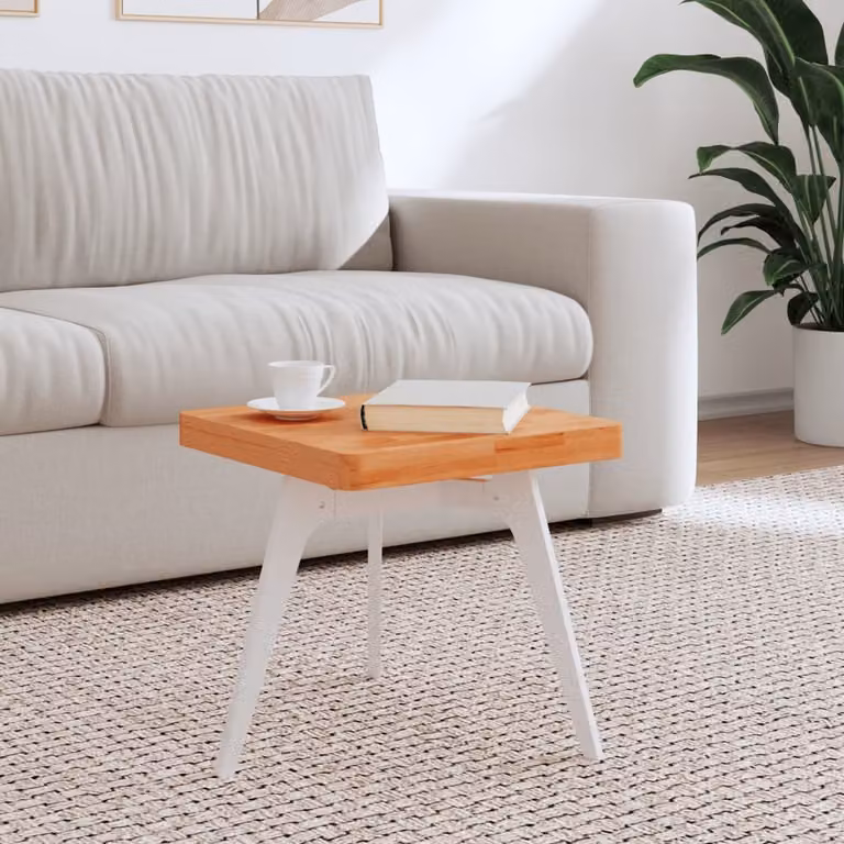 vidaXL Piano per Tavolo Quadrato in Legno di Faggio Marrone con Angoli Arrotondati L 40 x P 40 x H 4 cm