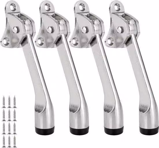 Maniglie per porte interne ed esterne color argento, set da 4 pezzi, regolabili.