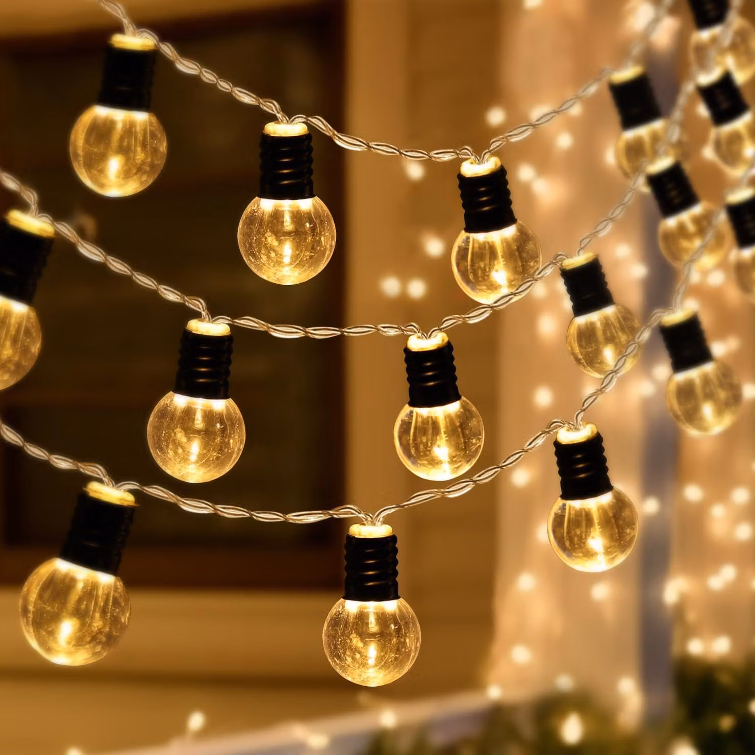Catena luminosa a LED con 20 mini-lampadine bianco caldo, lunghezza 2,5 metri, con timer