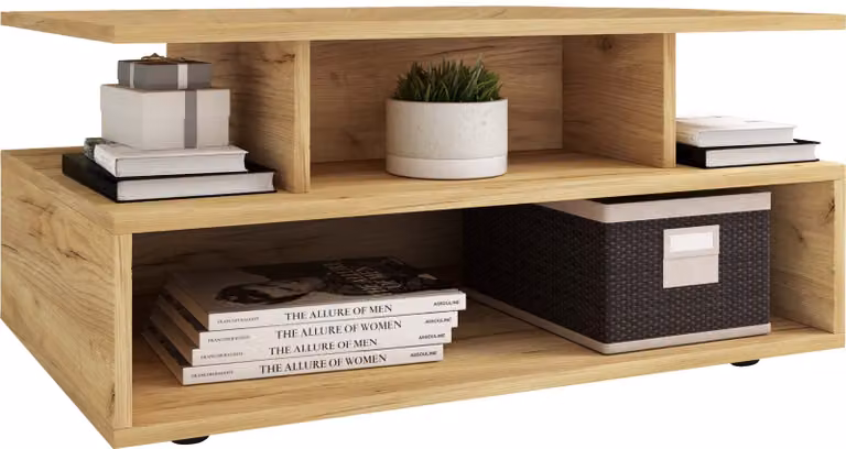 Tavolino in legno | Sofatic con spazio di archiviazione sufficiente | Dimensioni ca. H. 40 x W. 80 x D. 50 cm | Tavolo da soggiorno - Esila