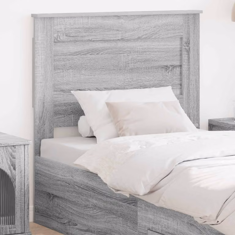 Testiera per letto moderna vidaXL in legno ingegnerizzato, colore grigio Sonoma