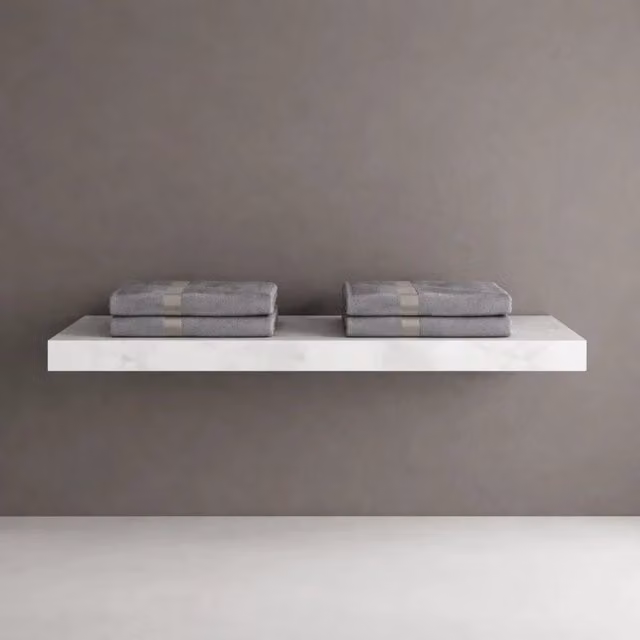 Mensola inferiore lavabo consolle sospeso astrid artificial stone bianco venato elegante moderno *** finitura- bianco...