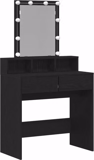 Toeletta moderna con cassetto in rovere nero L 80 cm x P 41 cm x H 144.5 cm – 1