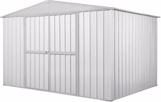 Casetta Box da Giardino in Lamiera di Acciaio Porta Utensili 360x175x215 cm Enaudi Bianco