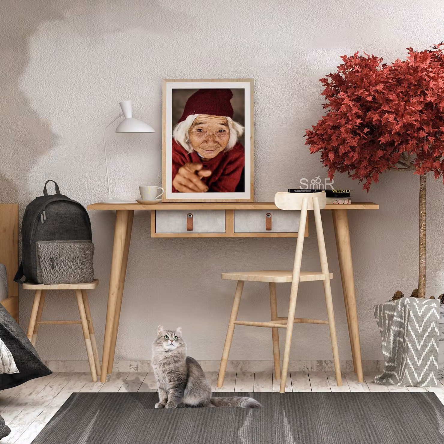 Skye Decor, Soomin, scrivania, rovere, 100% pannelli truciolari rivestiti in melamina, 120 x 60 x 74 cm