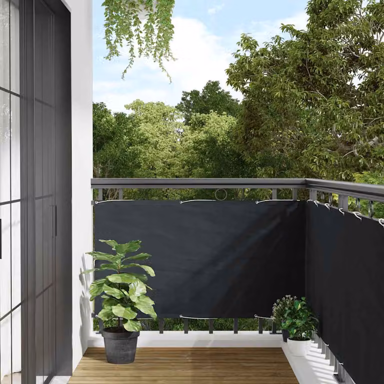 vidaXL Paravento da Balcone in Tessuto Oxford Antracite L: 600 cm, H: 75 cm