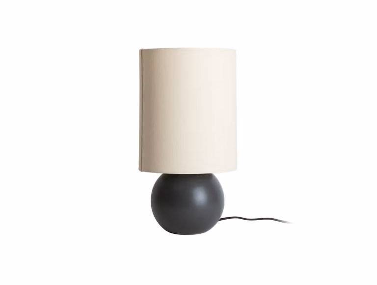 Lampada da tavolo ALMA, paralume in tessuto, Ø 16 cm