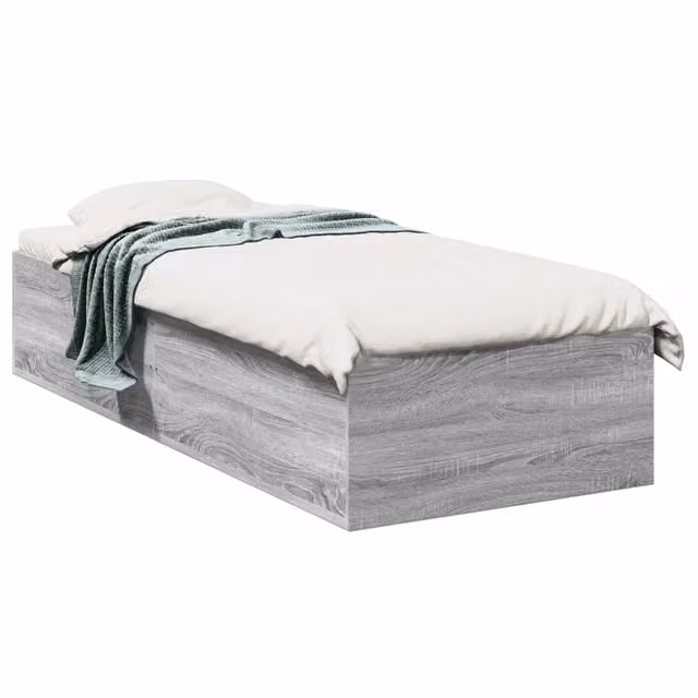 Letto con Giroletto Grigio Sonoma vidaXL in Legno Multistrato L: 90 cm, P: 200 cm, H: 35 cm