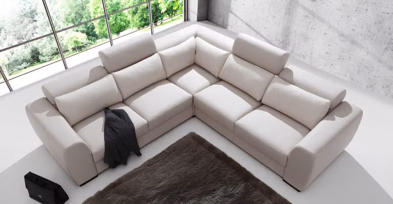 Ecksofa Wohnlandschaft Sofa Couch Polster Leder Design Relax Multifunktion L-Form