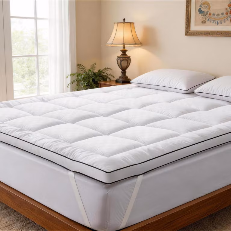Topper per materasso, 90 x 200 cm, bianco, 1000 g/m², ipoallergenico, per un sonno confortevole