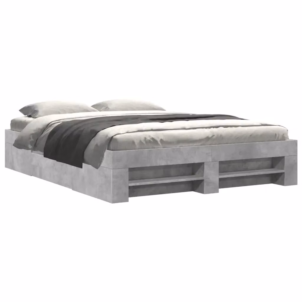 vidaXL Giroletto senza Materasso in Truciolato Grigio L: 160 cm, P: 200 cm, H: 33 cm – 2