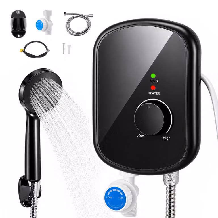 Scaldabagno istantaneo elettrico - Potenza: 5500 W - Larghezza: 15 cm - Colore: nero