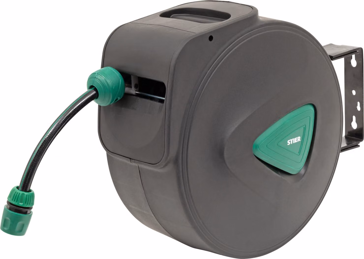 Avvolgitubo da giardino STIER SGS-200 20+2 m con pistola a spruzzo orientabile automaticamente, tubo da giardino, riavvolgimento automatico, per montaggio a parete, tubo a bobina