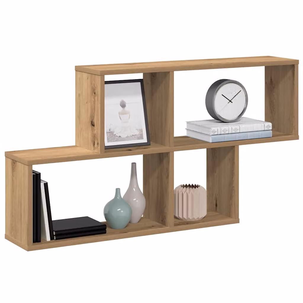 Scaffale a Parete Moderno vidaXL in MDF Marrone L: 100 cm, P: 18 cm, H: 53 cm