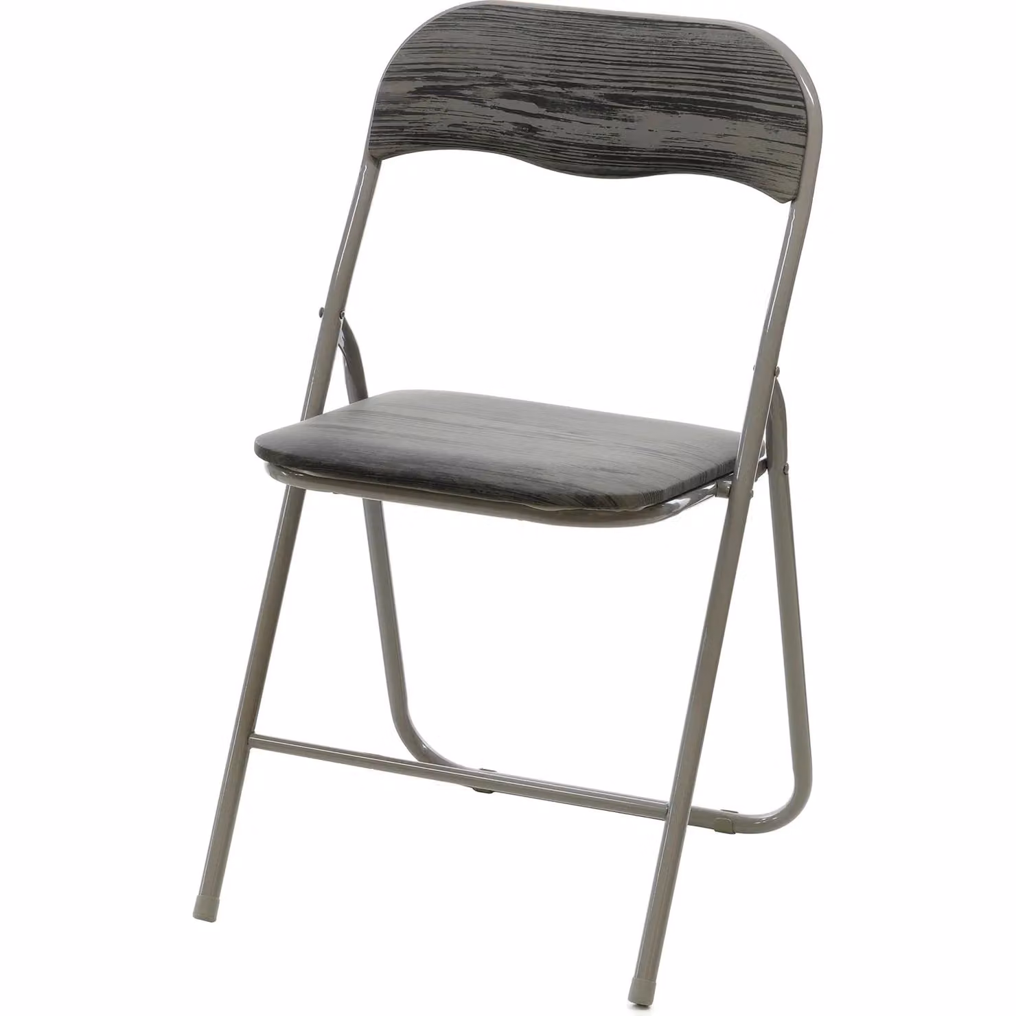 Sedia Pieghevole Vestiamo Casa Grigia con Effetto Legno, Impilabile, H 78 x L 44 x P 43 cm