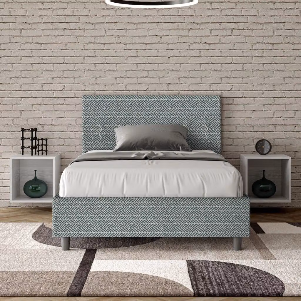 Letto 1 Piazza e Mezzo Giordanoshop con Rete Adele Aragona 7 Azzurro L: 135 cm, P: 222 cm, H: 106 cm – 2