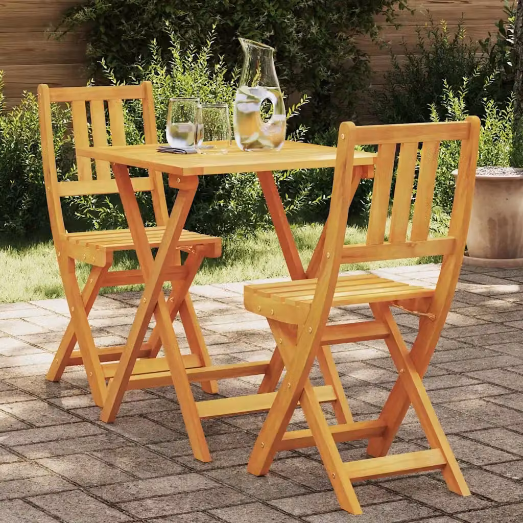 Set bistrot da giardino vidaXL in legno di acacia massello oliato, marrone, 3 pezzi