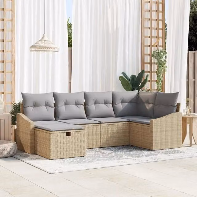 Set di divani 6 pz polyrattan 3360611