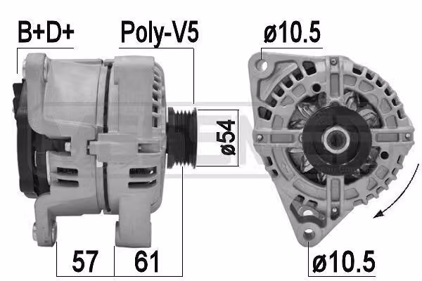 ERA 209450A Alternatore 100 A 14 V per OPEL Corsa C berlina (X01), Astra G CC (T98), Corsa B berlina (S93) e Astra G station wagon (T98)