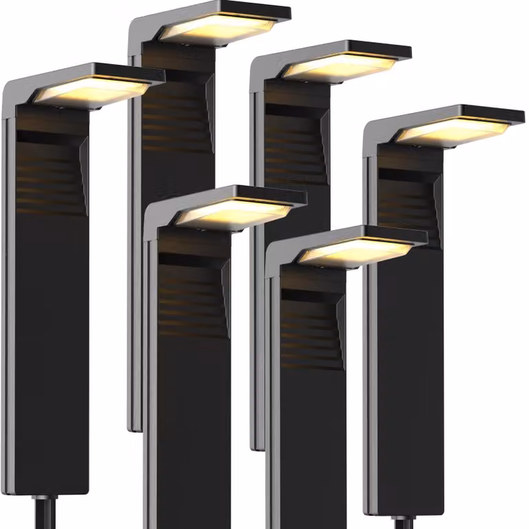Set di 6 luci solari da giardino, con 32 LED, grado di protezione IP65, 2 temperature di colore, colore nero