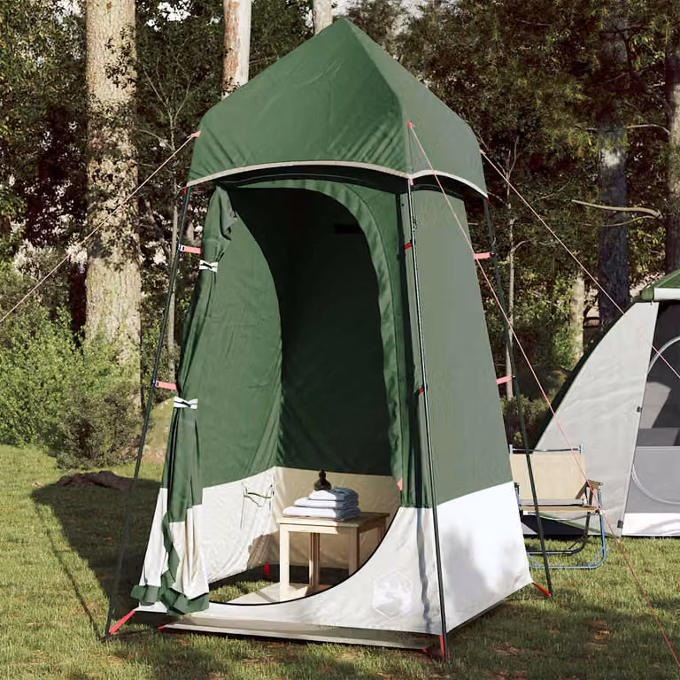 vidaXL Tenda per Toilette Verde Impermeabile in Poliestere e Plastica
