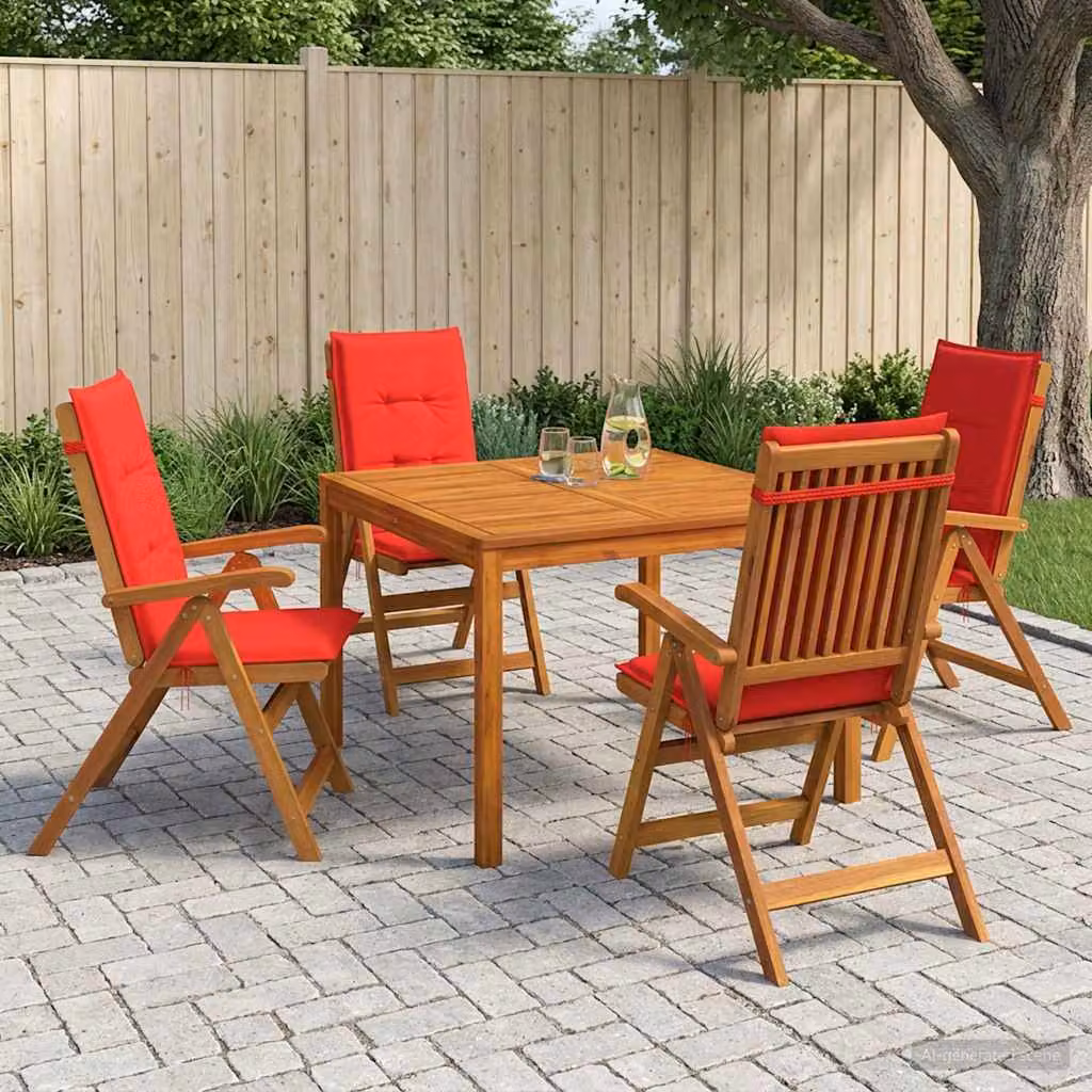 Set da pranzo per giardino e terrazzo vidaXL in legno di acacia massello oliato, colore marrone, L: 110 cm, P: 75 cm, H: 75 cm