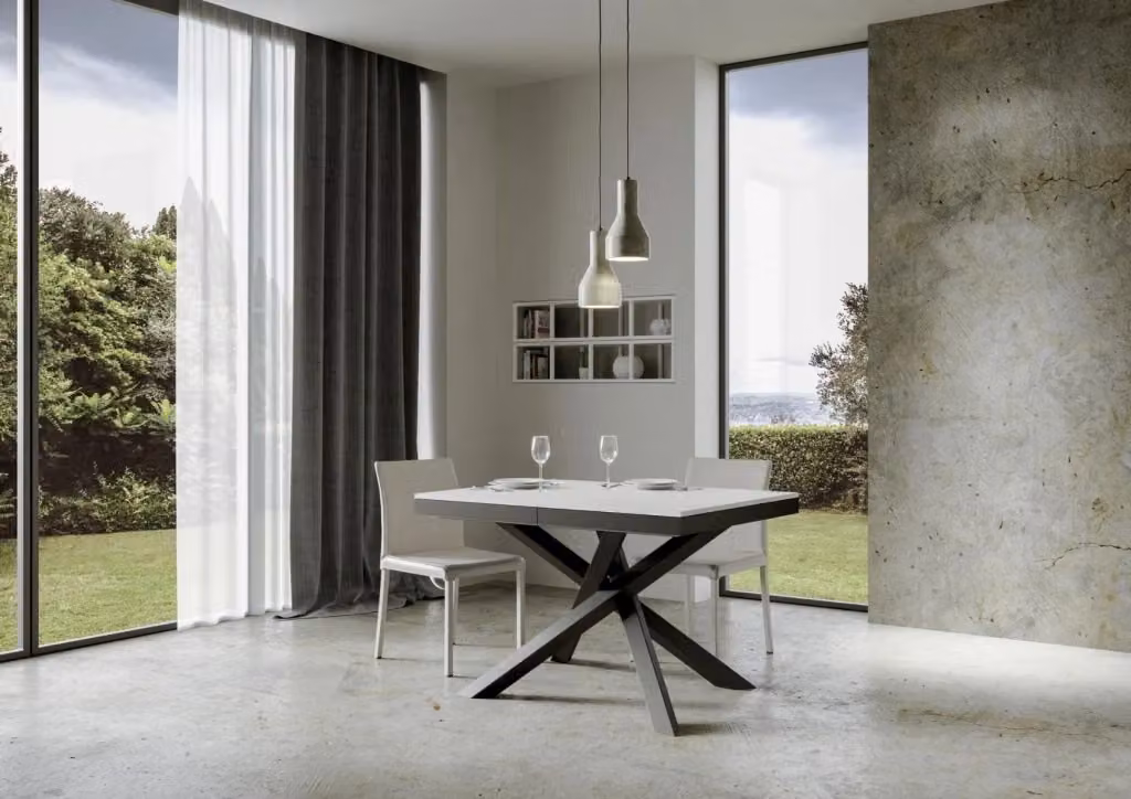 Tavolo da pranzo allungabile Volantis Evolution GIORDANOSHOP Bianco Frassino L/P/H: 120-224 x 90 x 80 cm – 2