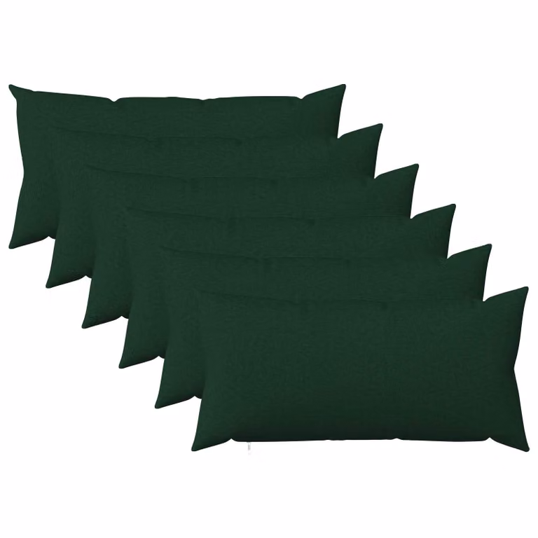 Set di 6 cuscini vidaXL HEERLEN in tessuto verde, lavabili e con rivestimento rimovibile, L 80 x P 40 cm