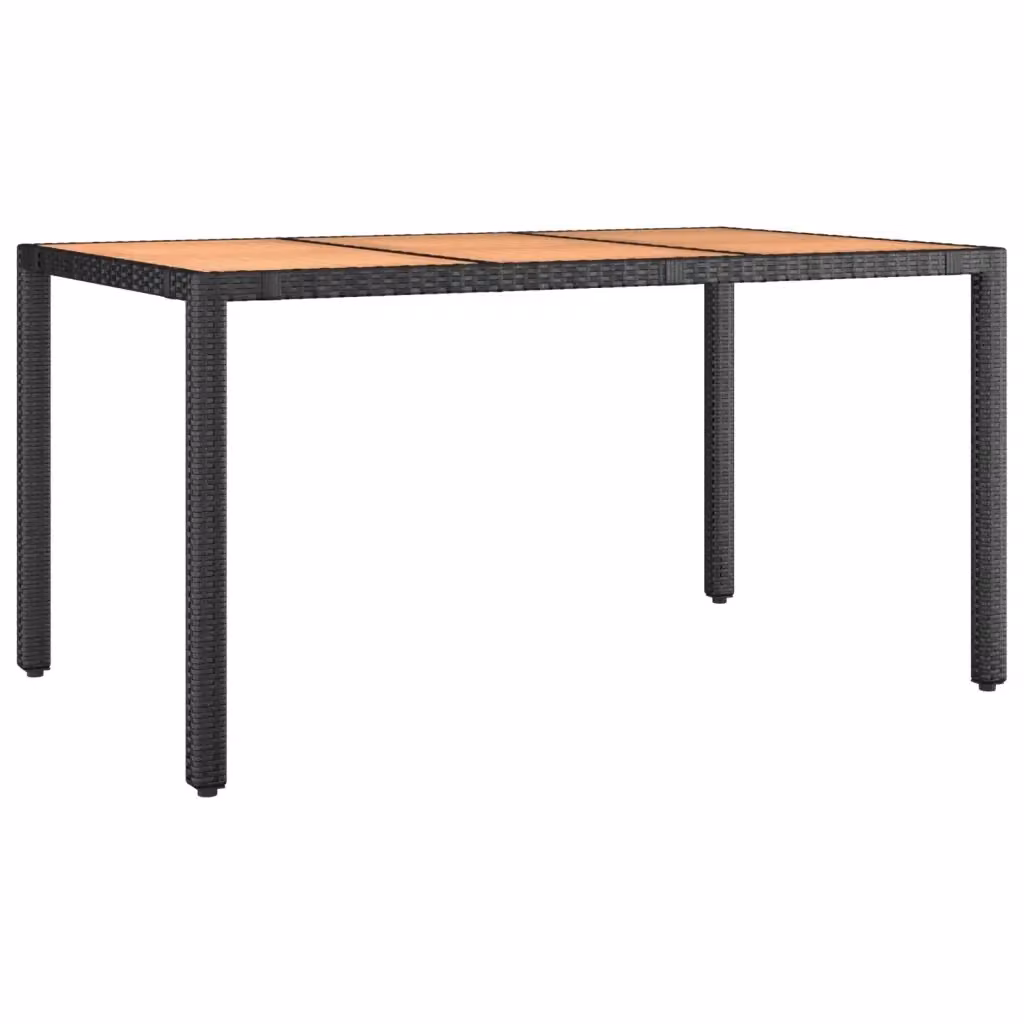 Tavolo da giardino rettangolare estensibile vidaXL in legno di acacia oliato e polyrattan nero – 2