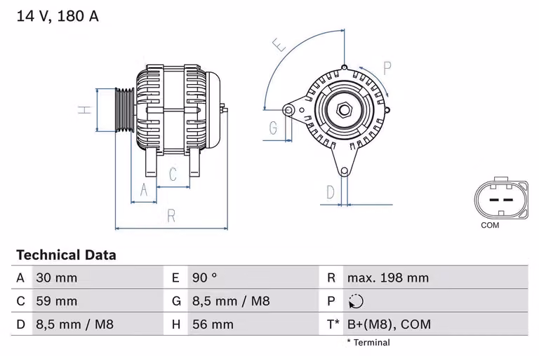 Alternatore trifase BOSCH 0 986 081 930