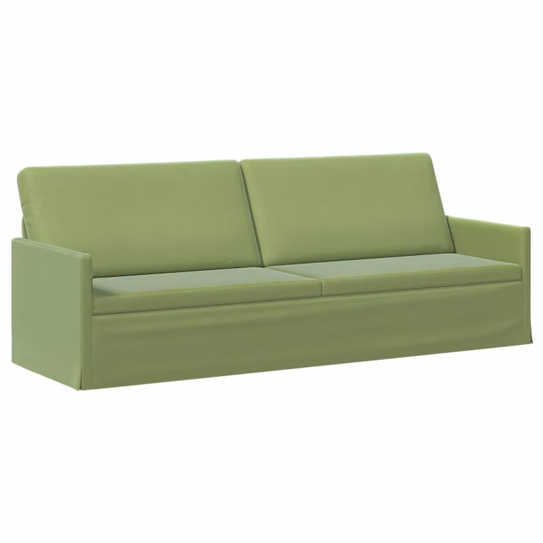 Divano a 3 posti vidaXL in velluto verde, design moderno con struttura in metallo, L 220 x P 81 x H 82 cm