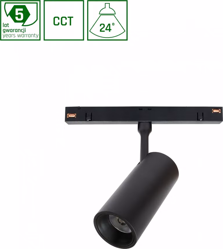 Spectrum LED SYSTEM Shift Spot M 10W 48V sistema a binario 24° faretto a binario 950lm nero 2700-4000K CCT