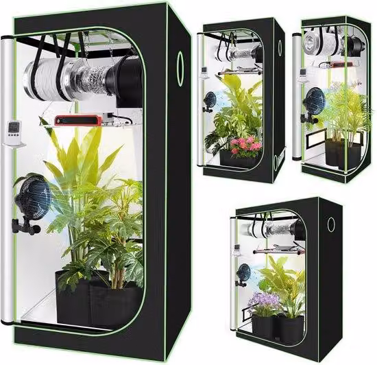Kleeframe, set completo per la coltivazione di piante, nero, 80x80x160 cm