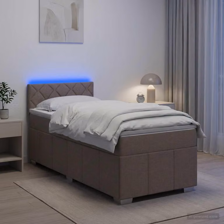 Maison Exclusive - Letto boxspring con materasso Taupe 100 x 200 cm Tessuto