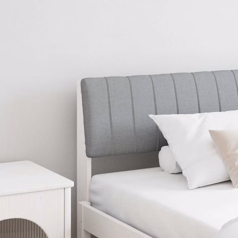 vidaXL Testiera imbottita in pino massello Grigio chiaro 200 cm