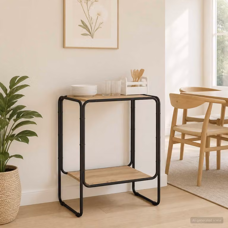 Credenza in stile industriale vidaXL in legno e metallo, colore marrone, L 60 cm x P 38 cm x H 75 cm
