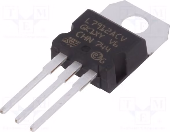 2x IC: Stabilizzatore di tensione, linea, regolato (no) -12V 1,5A, montaggio a foro passante (THT), modello L7912ACV, non regolato