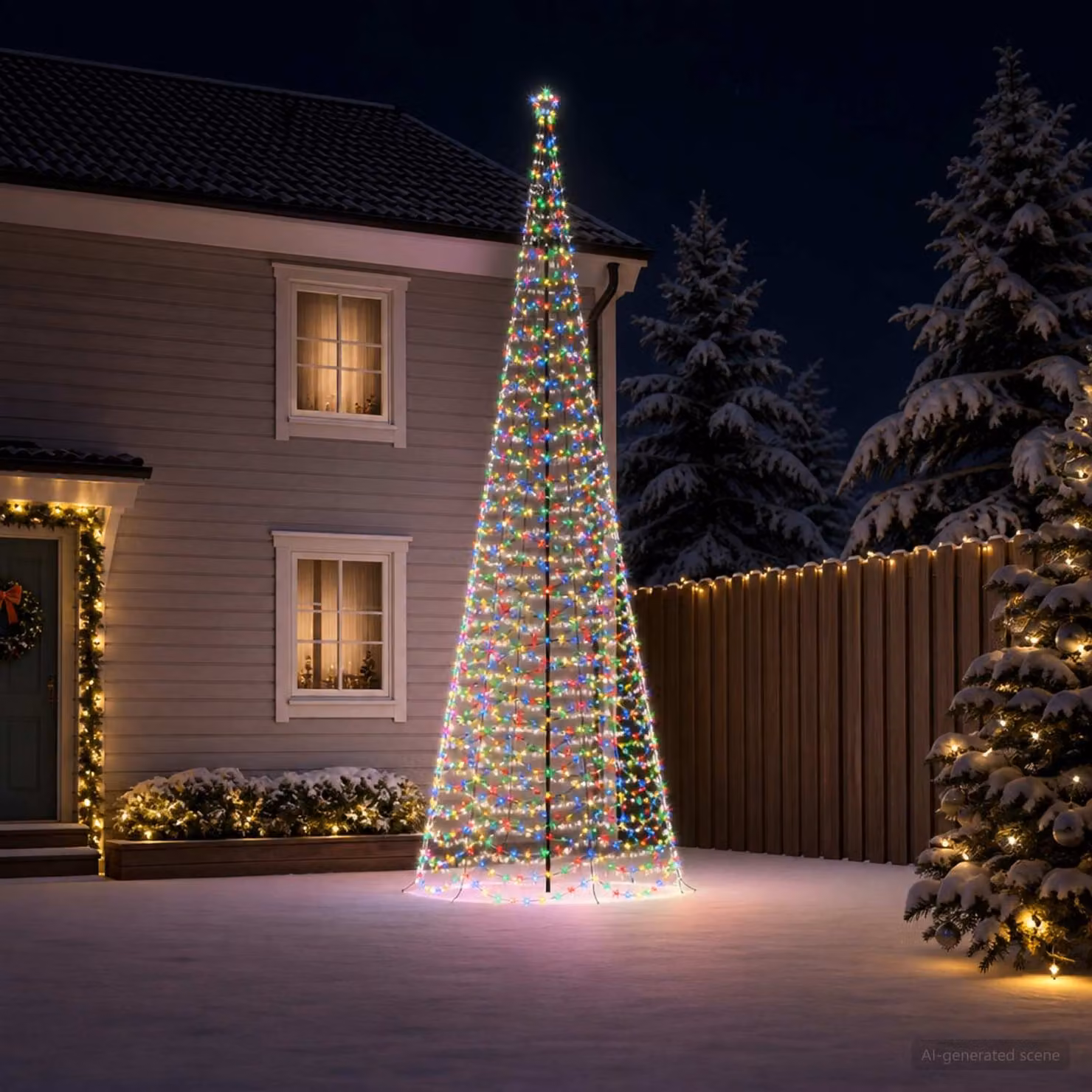 vidaXL Albero di Natale a spirale LED con picchetto EKENAS 400 cm
