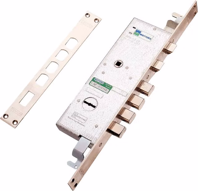 Serratura Elettrica Triplice da Infilare per Porte Blindate Iperbriko Art. 72.14Ele E 47 Colore Argento Scatola: 234 x 78 mm