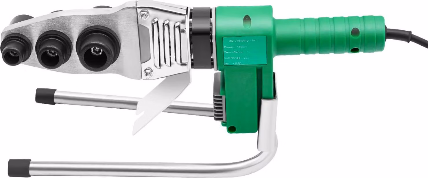 Saldatrice per tubi in plastica - Utensile a fusione a caldo 32 mm - 1500 W - 220 V CA - PPR/PE/PP/HDPE/PPC - Utensile manuale - Autoportante - Alluminio/ferro