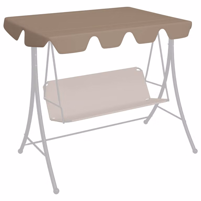 Baldacchino per dondolo da giardino vidaXL colore beige con copertura in poliestere rivestita in PVC, L/P: 150 x 105 cm, H: 130 x 70 cm