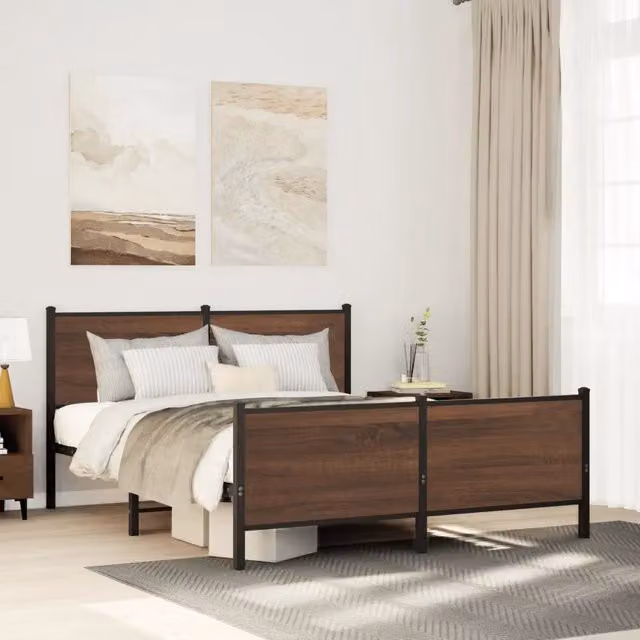 Struttura Letto Design Mania in Metallo e Rovere Marrone L: 180 cm, P: 200 cm, H: 91.5 cm – 1