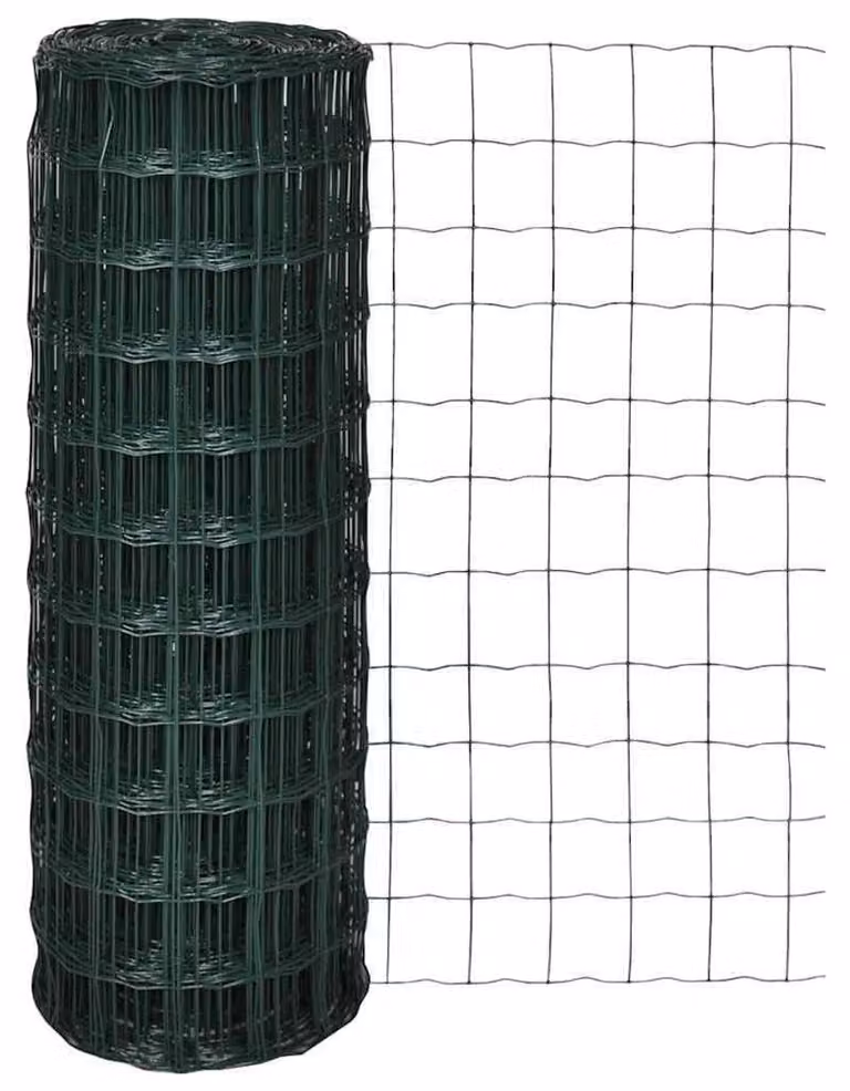 Recinzione per giardino, rete metallica, 25 x 0,8 metri, colore verde